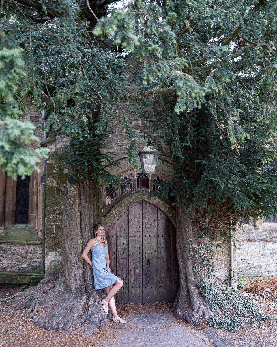 Stow-on-the-Wold Cotswolds UK-2 St. Edward's Church door Stow-on-the-Wold