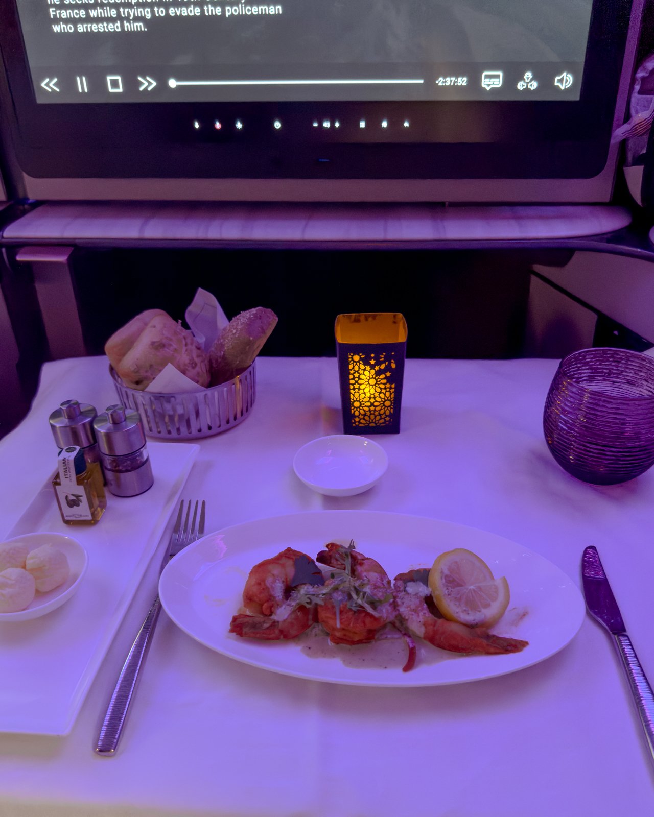 Qatar Airways Business Class Review meal service