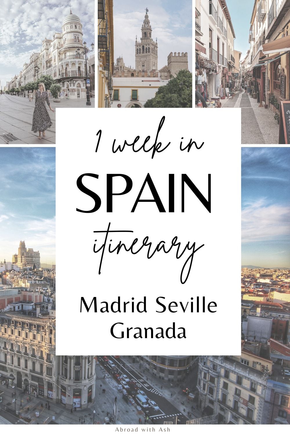 If you’re spending a week in Spain, combining Madrid, Seville, and Granada should be your first itinerary. It’s actually one of my favorite Europe itineraries in general! This 1 week itinerary combines some of the best sights in Spain and is thoughtfully planned so minimal travel time is required between cities. #spain #spainitinerary #travel 7 days in spain