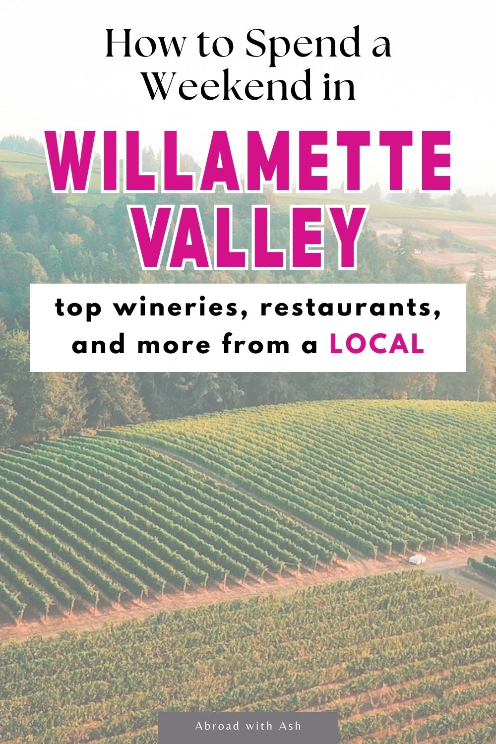 Willamette Valley, the heart of Oregon wine country, is quickly growing in popularity. Take the advice of a local and follow this Willamette Valley wine weekend itinerary focusing on which wineries to visit, top restaurants, and what order to do it all in! #willamettevalley #oregon #usatravel oregon wine country weekend itinerary