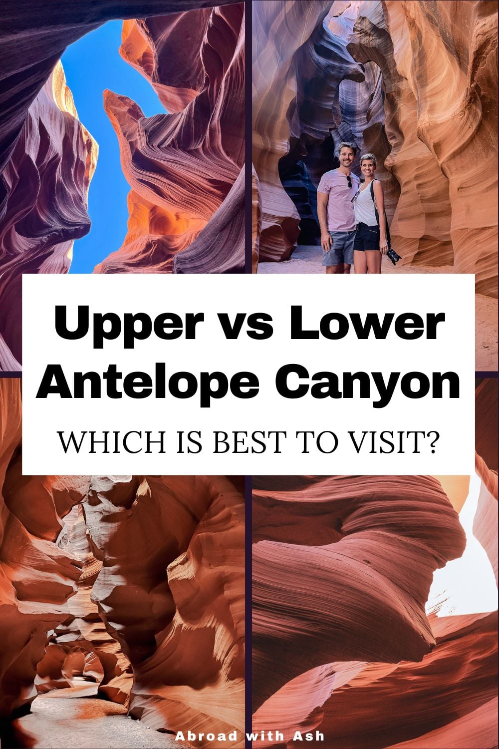 Planning a Southwest roadtrip? Antelope Canyon is a highlight stop! For those short on time (or hoping to save some money), this post will discuss Upper vs Lower Antelope Canyon and which experience is best. Discover tips for visiting and things I would have done differently. #usatravel #arizona #swroadtrip southwest roadtrip highlights