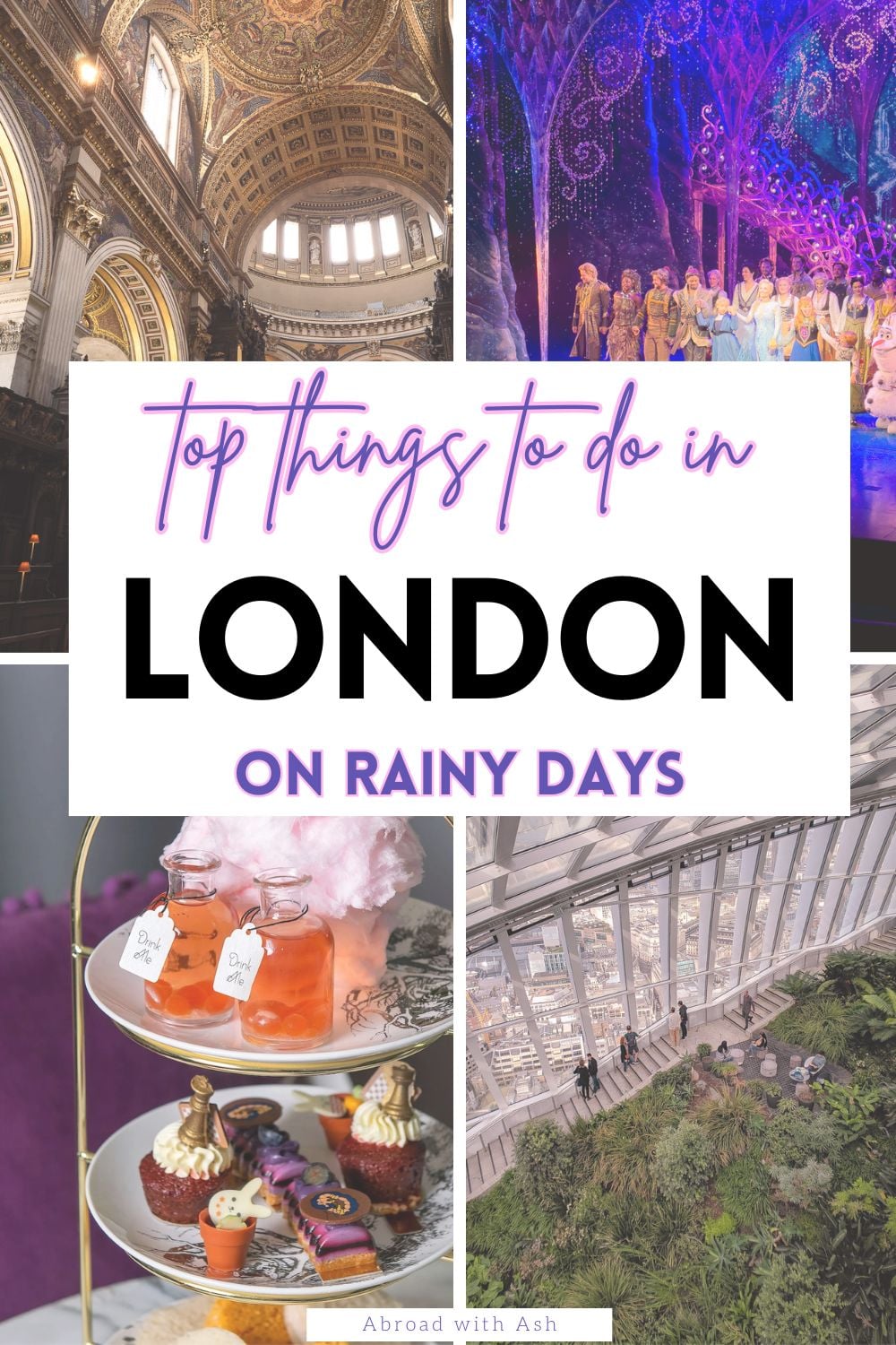 A rainy day in London doesn't mean you have to spend the entire day in museums! Save this list of the best indoor activities in London so you're prepared when the weather doesn't cooperate! Covered markets, scrumptious afternoon tea, sky gardens, and more! #london #unitedkingdom #travel things to do in london on a rainy day