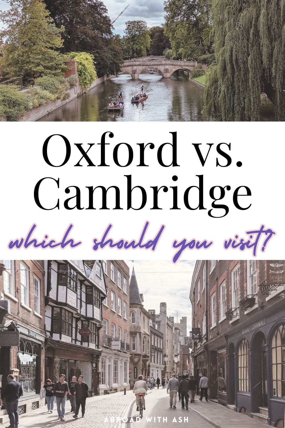 Debating whether you should visit Cambridge or Oxford as a day trip from London? It's a common question among tourists. Learn which will be best for you and why! As I’m sure you've already guessed, both are university towns that offer a lot of history with a long list of famous professors and alumni. I'll take you through the differences and why there is a clear winner in my book. #london #europe #travel best day trips from London