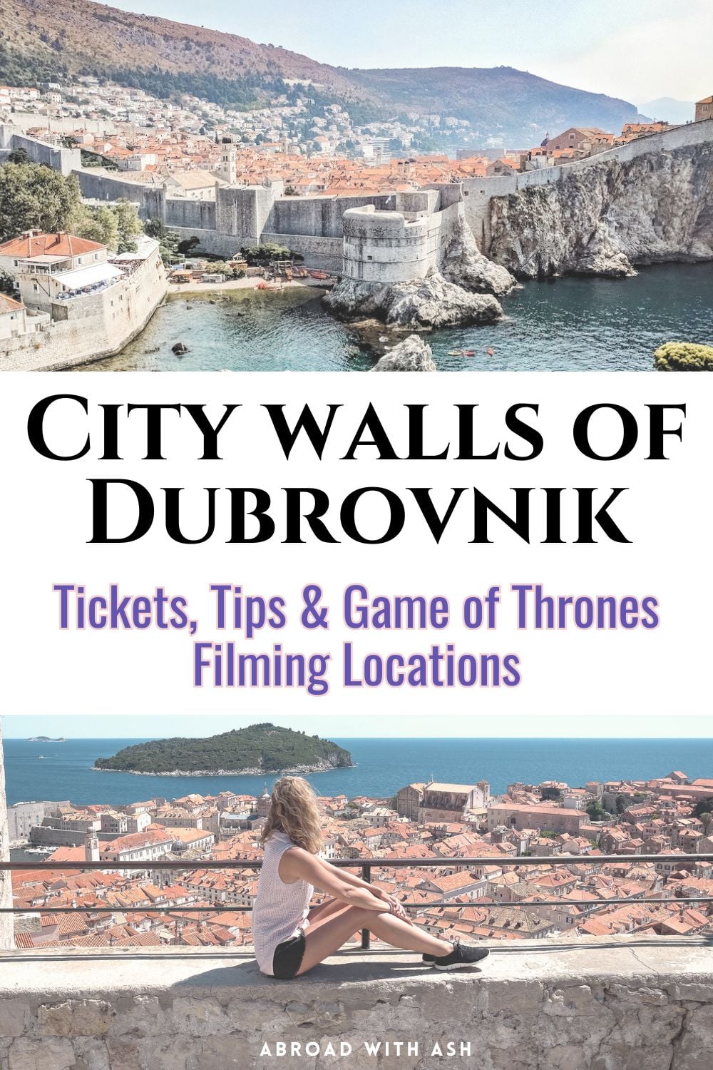 Walking the Dubrovnik City Walls is one of the best things to do in Dubrovnik! This complete guide covers what to expect, ticket information, the best photo spots, incredible views of the Old Town and Adriatic, plus Game of Thrones filming locations to look out for along the way. #Dubrovnik #CroatiaTravel #GameOfThrones #DubrovnikCroatia dubrovnik city walls walk
